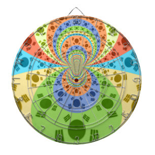 South Korean Flag Inspired Abstract Art Print Dartboard