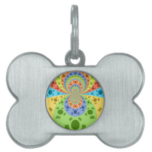 South Korean Flag Inspired Abstract Art Print Pet Tag