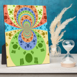 South Korean Flag Inspired Abstract Art Print Plaque