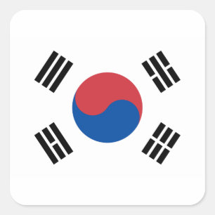 South Korean Flag - Korea - Taegeukgi - 대한민국의 국기 Square Sticker