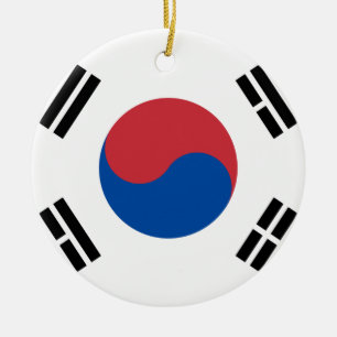 South Korean Flag - Korea - Taegeukgi - 대한민 Ceramic Tree Decoration