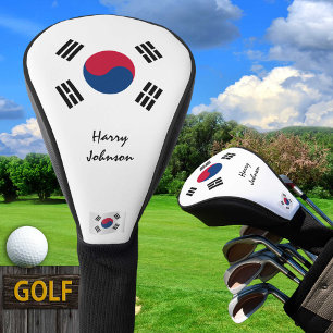 South Korean Flag & Monogrammed Golf Clubs Covers