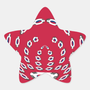 South Korean Flag Polka Dots: A Floral Twist Star Sticker