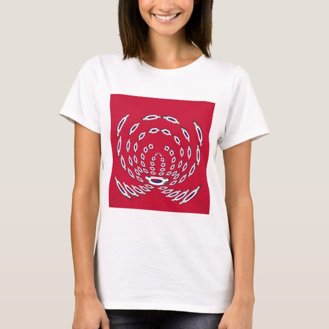 South Korean Flag Polka Dots: A Floral Twist T-Shirt (Front)
