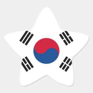 South Korean Flag Star Sticker