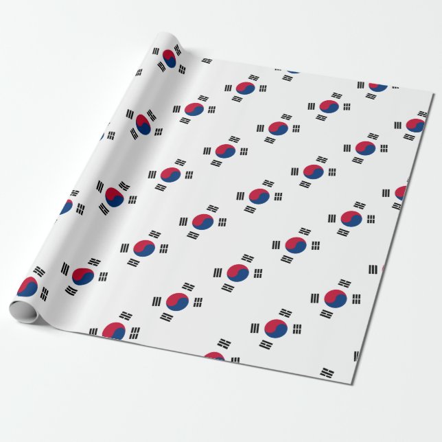 South Korean Flag Wrapping Paper (Unrolled)