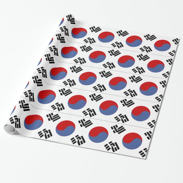 South Korean Flag Wrapping Paper (Unrolled)