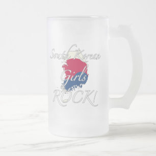 South Korean Girls Rock! Frosted Glass Beer Mug