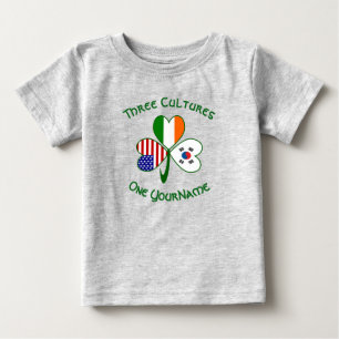 South Korean Irish American Flag Shamrock Personal Baby T-Shirt