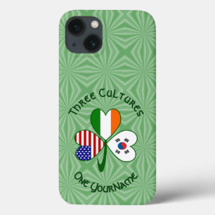 South Korean Irish American Flag Shamrock Personal iPhone 13 Case
