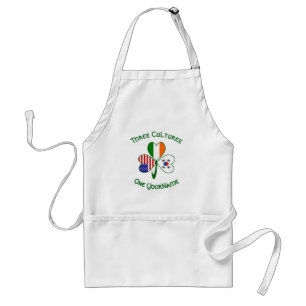 South Korean Irish American Flag Shamrock Personal Standard Apron
