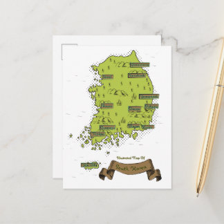South Korean map Announcement Postcard
