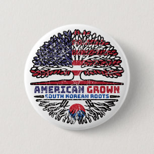 South Korean South Korea US American USA United 6 Cm Round Badge