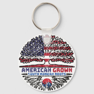 South Korean South Korea US American USA United Key Ring