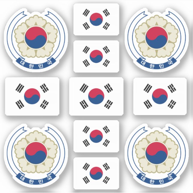 South Korean symbols / coat of arms and flag (Front)