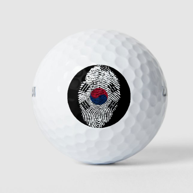 South Korean touch fingerprint flag Golf Balls (Front)