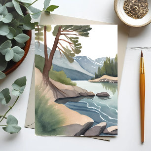 South Lake Tahoe   Watercolor Landscape Postcard