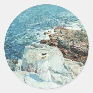 South Ledges, Appledore by Frederick Childe Hassam Classic Round Sticker