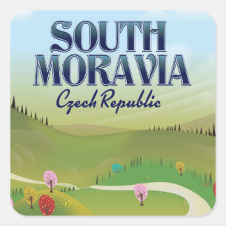 south moravia Czech Republic travel poster Square Sticker
