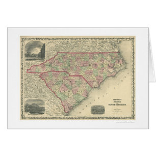 South & North Carolina Map 1861
