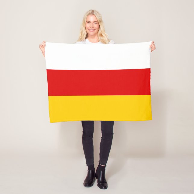 South Ossetia Flag Fleece Blanket (In Situ)