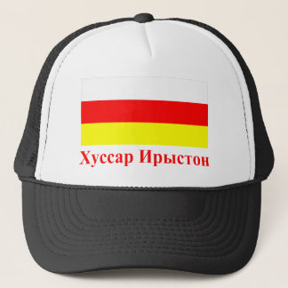 South Ossetia Flag with Name in Ossetic Trucker Hat