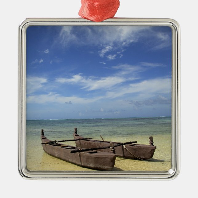 South Pacific, French Polynesia, Moorea. Metal Tree Decoration (Front)