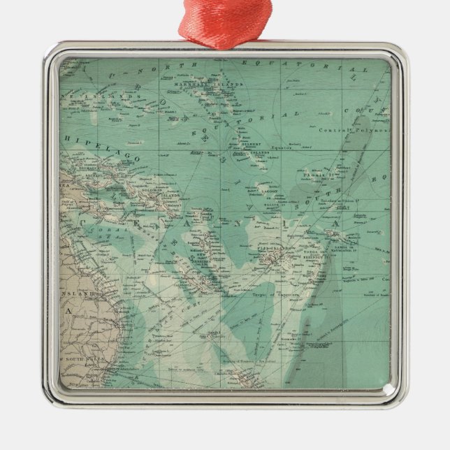 South Pacific Ocean Metal Tree Decoration (Front)