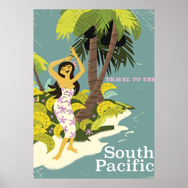 South Pacific vintage travel poster (Front)