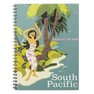 South Pacific vintage travel poster Notebook