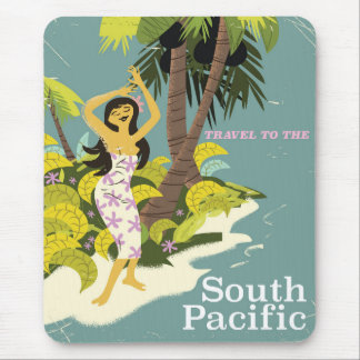 South Pacific vintage travel print Mouse Mat