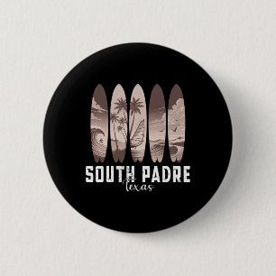 South Padre Beach Texas Surfboard Men Women Surfin 6 Cm Round Badge