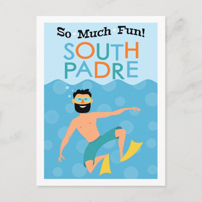 South Padre Island Fun Hipster Travel Postcard (Front)