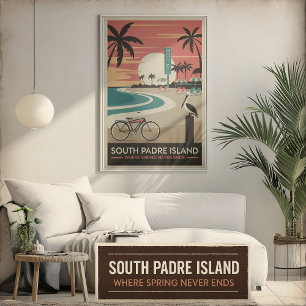 South Padre Island – Retro Coastal Poster