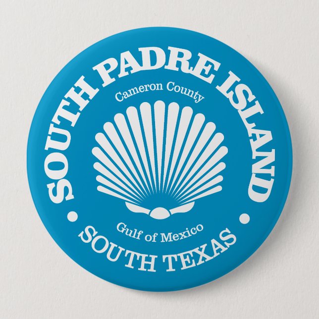 South Padre Island (seashell) 10 Cm Round Badge (Front)