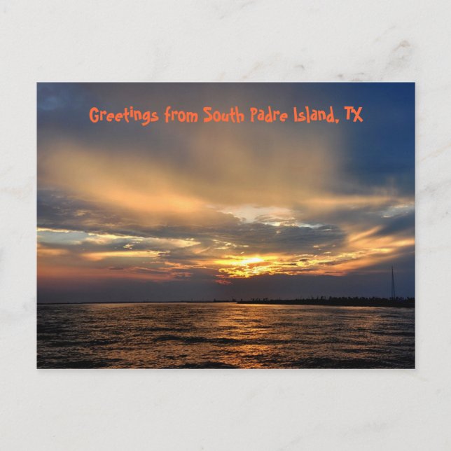 South Padre Island, Sunset, Postcard (Front)
