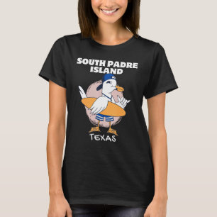 SOUTH PADRE ISLAND TEXAS Surfing Vintage Seagull R T-Shirt