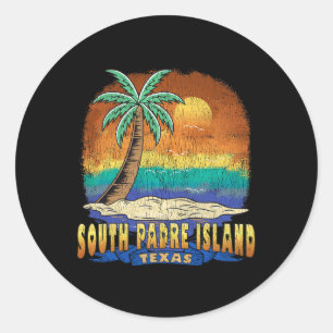 South Padre Island Texas Vintage Distressed Souven Classic Round Sticker