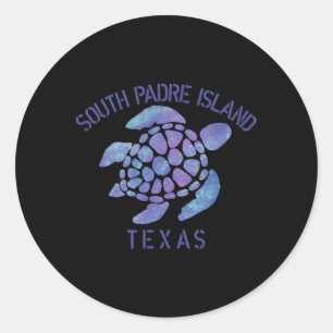 South Padre Island Tx Beach Tribal Turtle Classic Round Sticker