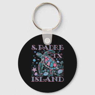 South Padre Island Tx Turtle Lover Colorful Beach Key Ring