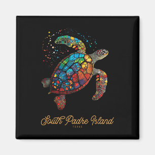 South Padre Island Vintage Retro Texas Sea Turtle Magnet