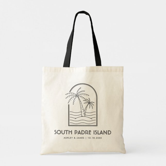 South Padre Island Wedding Welcome Destination Tote Bag (Back)