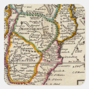 South part of Africa and Magadascar Square Sticker