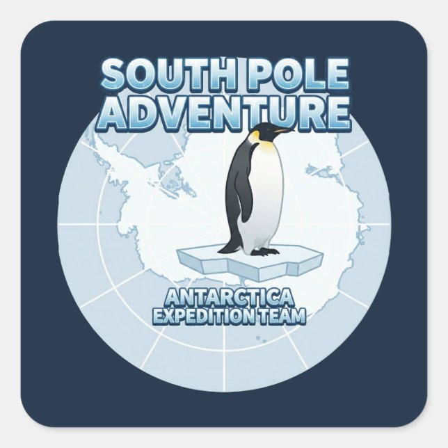 South Pole Adventure Antarctica Expedition Team Square Sticker (Front)
