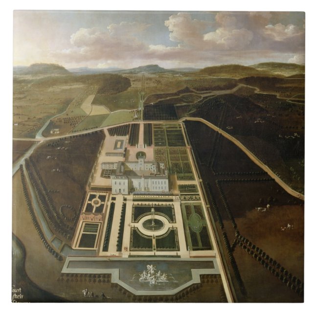 South Prospect of Hampton Court, Herefordshire, c. Tile (Front)