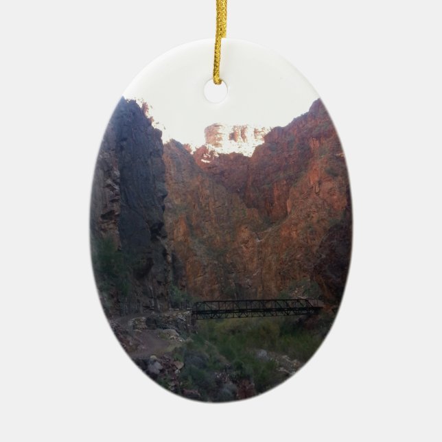 South Rim Grand Canyon National Park Phantom Ranch Ceramic Tree Decoration (Front)