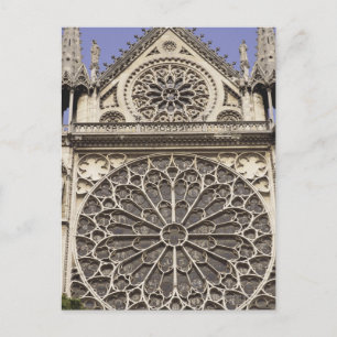 South Rose Window in Notre Dame Cathedral in Postcard