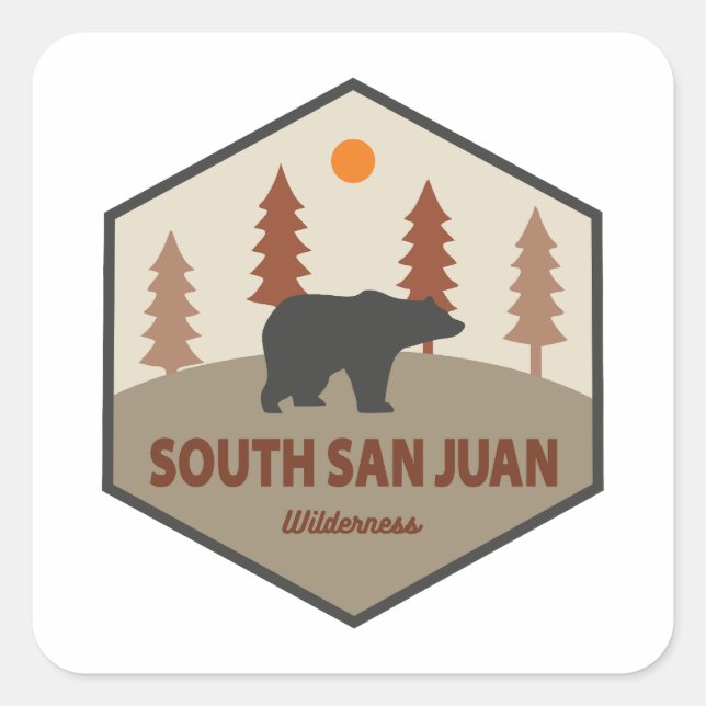 South San Juan Wilderness Colorado Bear Square Sticker (Front)