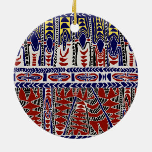 South Seas Samoa Batik Ceramic Tree Decoration