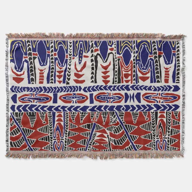 South Seas Samoa Batik Throw Blanket (Front)